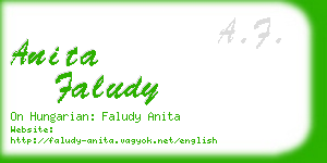 anita faludy business card